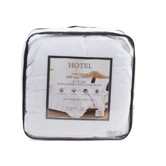 HOTEL White 400tc Cotton Luxury Down Alternative Comforter - Picture 1 of 2